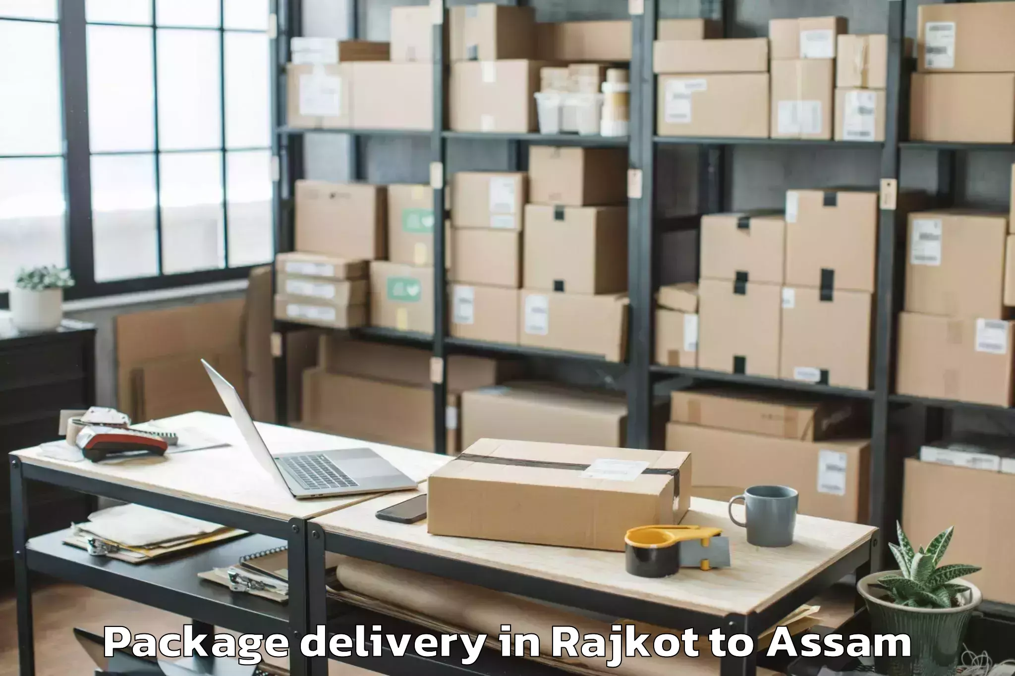 Hassle-Free Rajkot to Bodoland University Kokrajhar Package Delivery